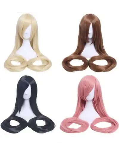 150 cm long standard standart no fringe bangs forehead wig 150 см изкуствена коса перука косплей cosplay стандартна без бретон различни цветове бяла черна руса светло тъмно розова кафява