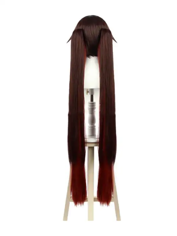 геншин импакт косплей genshin impact cosplay изкуствена коса перука hutao hu tao ху тао хутао дух дълга омре кафява на опашки