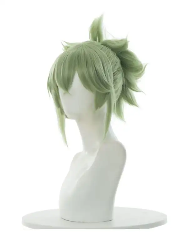 геншин импакт косплей genshin impact cosplay изкуствена коса перука куку шинобу зелена нинджа къса kuki shinobu ninja