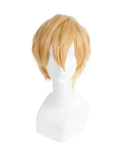 стандартна къса руса перука изкуствена коса косплей руса евтина cosplay wig blonde short cheap standard standart