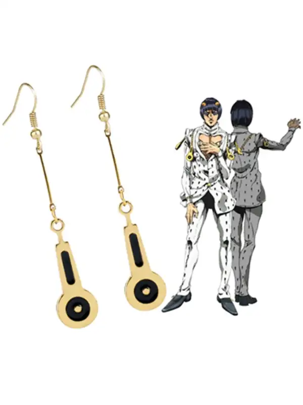 Bruno Bucciarati jojo's bizarre adventures cosplay earrings косплей обеци бруно джоджо имитазия злато