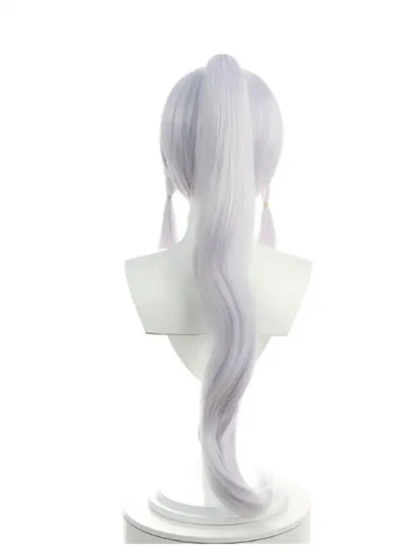 геншин импакт косплей genshin impact cosplay изкуствена коса перука аяка бяла опашка дълга ayaka kamisato wg камисато