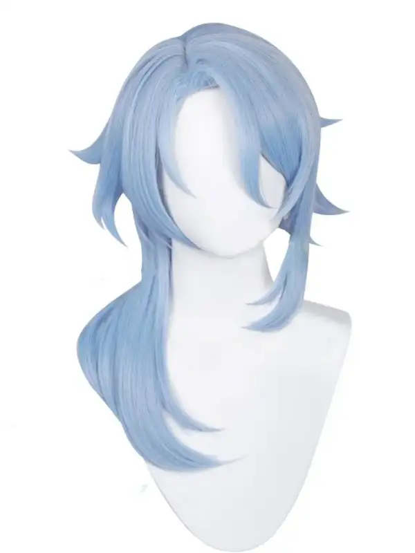 геншин импакт косплей genshin impact cosplay изкуствена коса перука аято камисато дълга средна синя