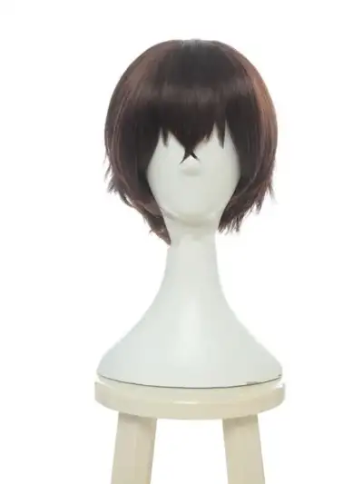 bungou stray dogs dazai osamu detective cosplay wig short brown косплей перука дазай осаму къса коса изкуствена евтина аниме