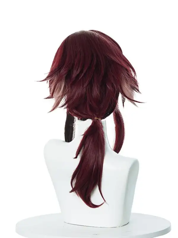 геншин импакт косплей genshin impact cosplay изкуствена коса перука червена бяла омбре къса хейзоу хейзо хеизо хеизоу heizou heizo wig