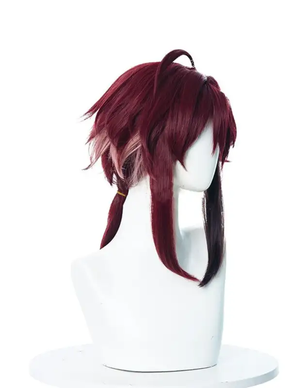 геншин импакт косплей genshin impact cosplay изкуствена коса перука червена бяла омбре къса хейзоу хейзо хеизо хеизоу heizou heizo wig
