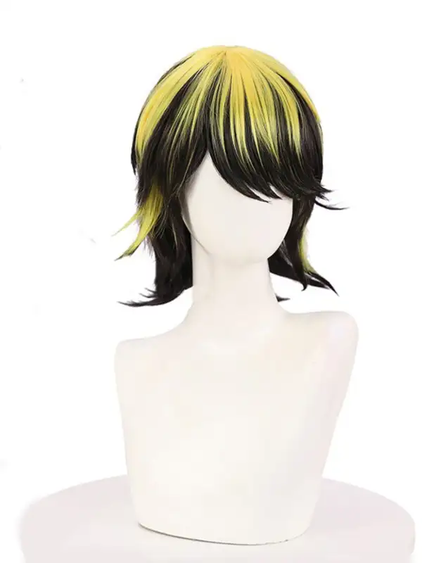 tokyo revengers kazutora казутора cosplay wig blonde short hair anime аниме токио ревенджърдс къса руса перука косплей изкуствена коса черна омбре