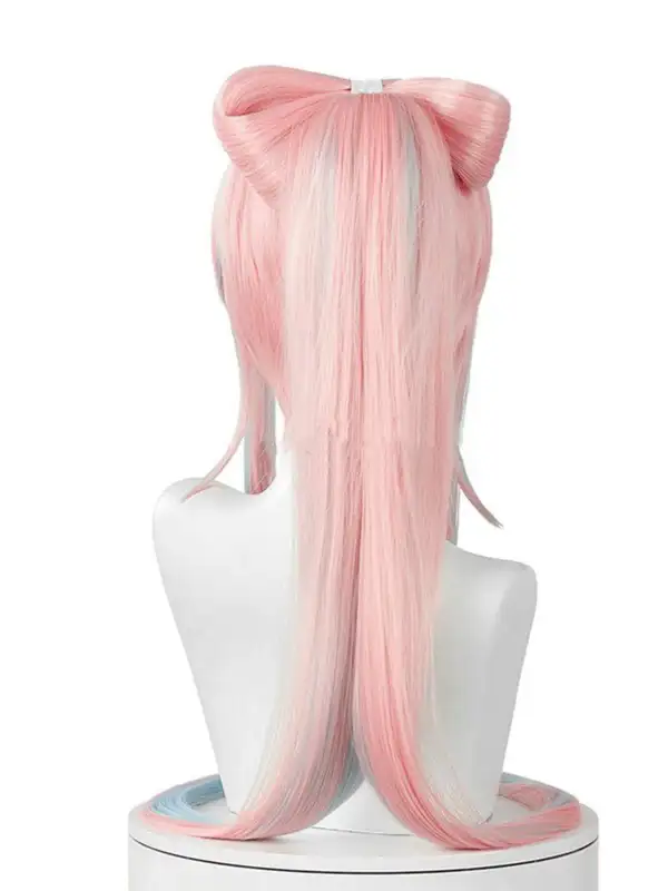 геншин импакт косплей genshin impact cosplay изкуствена коса перука kokomi wig кокоми розова бяла дълга панделка омбре