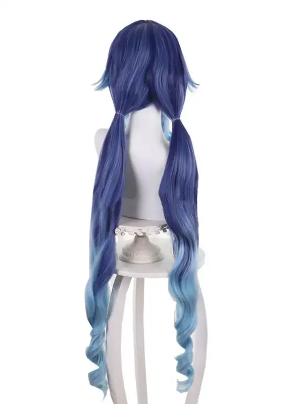 геншин импакт косплей genshin impact cosplay изкуствена коса перука layla лайла лейла дълга синя омбре wig