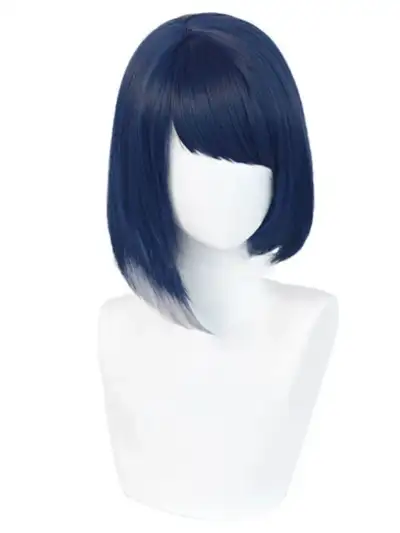 геншин импакт косплей genshin impact cosplay изкуствена коса перука сара sara синя къса омбре
