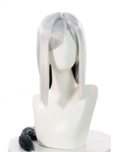 геншин импакт косплей genshin impact cosplay изкуствена коса перука shenhe wig шенхе сенхе схенхе сива омбре черна дълга плитка опашка