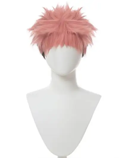 jujutsu kaisen Косплей cosplay wig главен герой розова кафява къса коса итадори сукуна джуджутсу кайсен главен герой пръст перука