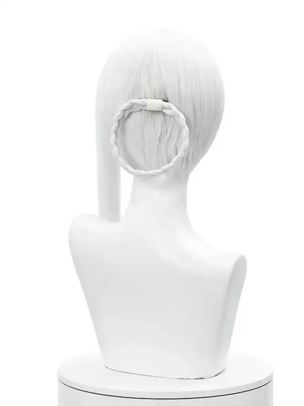 kaine nier replicant video game demon white short hair braid cosplay wig ниер репликант кайне кайн кейн бяла къса косплей перука плитка изкуствена коса